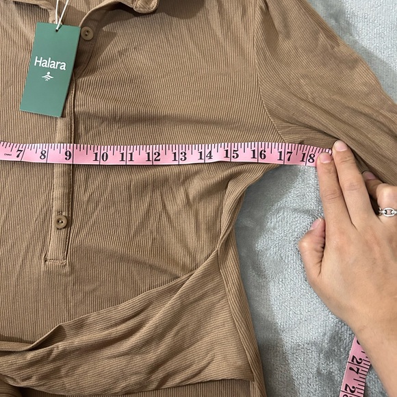 Halara ribbed knit collared button down tie back dress - Picture 9 of 14